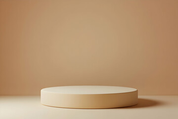 Minimalist Product Display Platform with Soft Beige Hues for Showcase