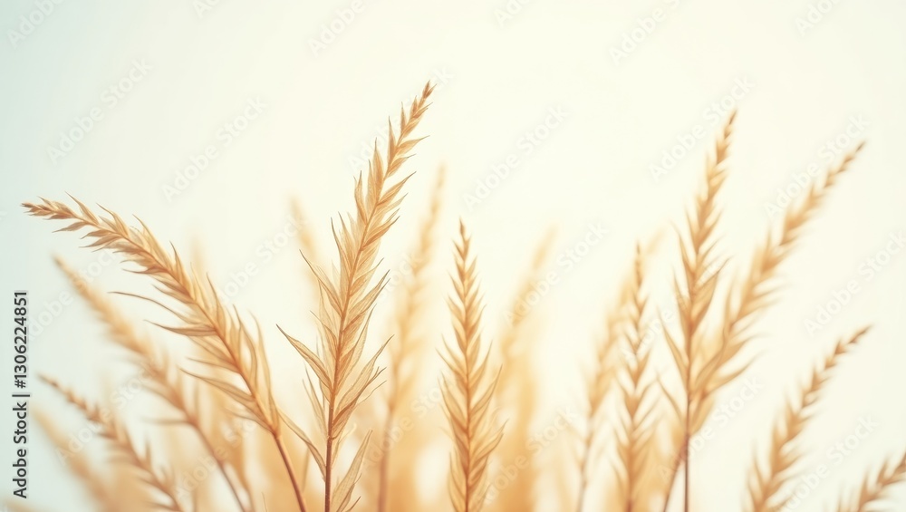 Poster grass stems isolated on a light backdrop with a clipping path.
