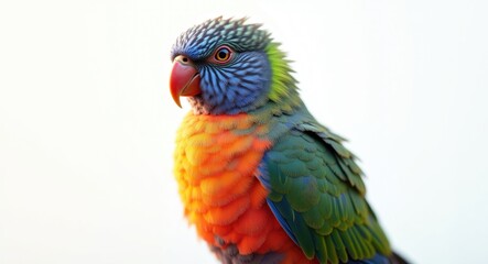 Obraz premium Female Canarian Waterslager, 4 years old, against a white backdrop