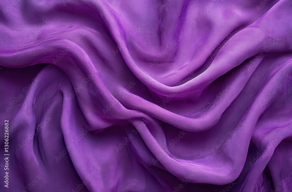 Poster elegant purple silk fabric in soft flowing waves creating a luxurious mood with smooth texture and r
