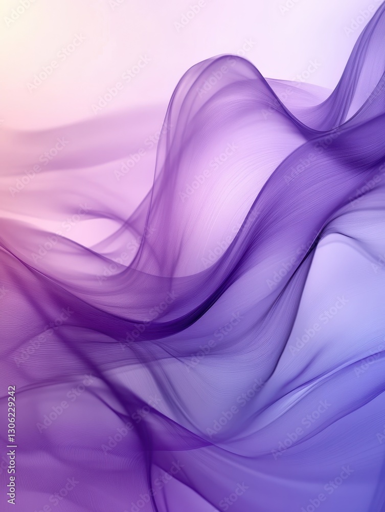 Poster elegant swirls of translucent purple fabric creating a serene and dreamy abstract background for art