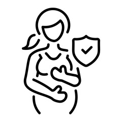 A linear style icon of maternity coverage 