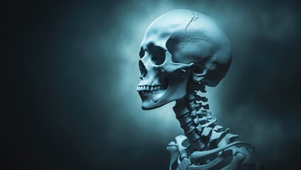 X-ray image of the skull and cervical spine in lateral perspective