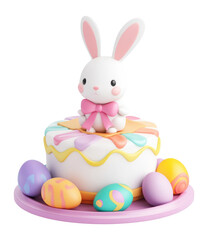 Fototapeta premium PNG Easter cake eggs colorful dessert.