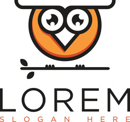 Orange owl logo with modern and minimalist design represents creativity, energy and warmth. Suitable for branding, business education, technology or security