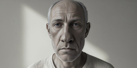 Man with a very large nose and a very large forehead.