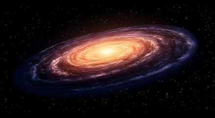 Fototapeta premium Spectacular Spiral Galaxy Illustration in Deep Space Background