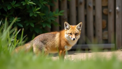 Hamerton Zoo in the UK - August 17, 2018 - Corsac Fox