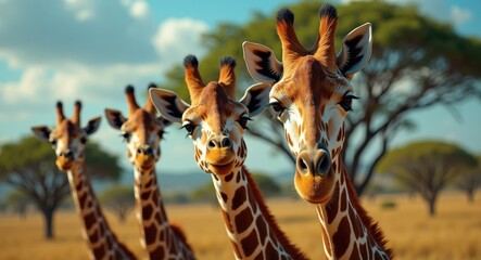 Obraz premium Portraits of Giraffes in Kruger National Park