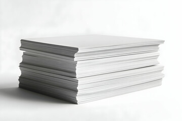 Stack of pristine white paper resting on a clean surface, ready for use