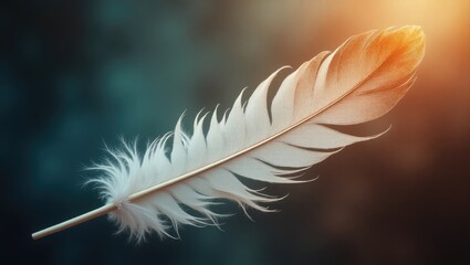 Naklejka premium White plume adorned with a copper tip for social media design