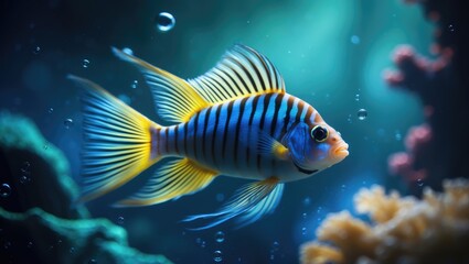 Fototapeta premium Zebrasoma marine aquarium species