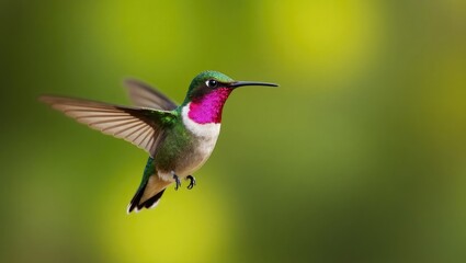 Female Anna's Hummingbird suspended in mid-air, observed in Los Angeles, United States