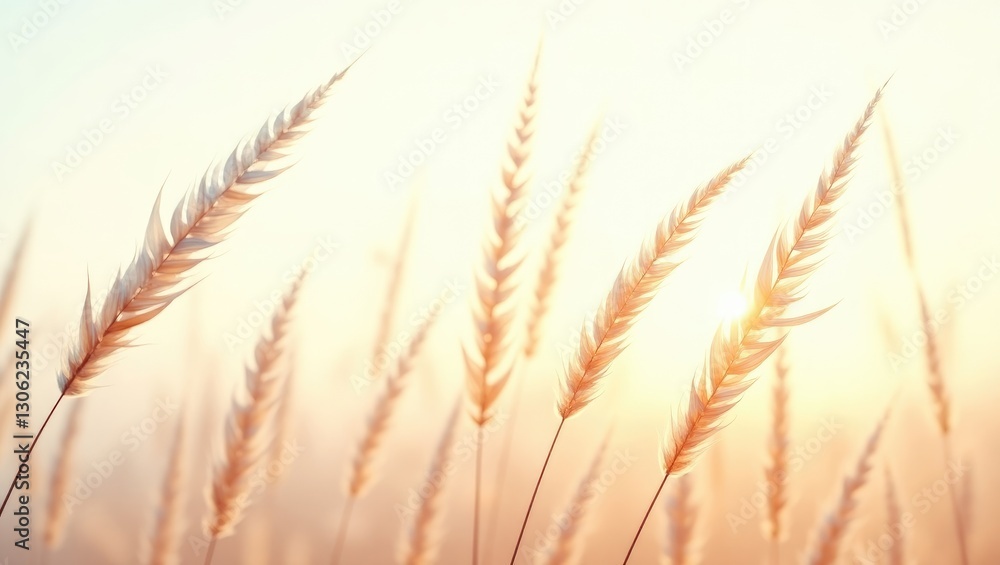Poster isolated blades of grass with a clipping path set against a white backdrop.