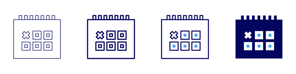 Digital organizer icon in 4 different styles. Thin Line, Line, Bold Line, Duotone. Duotone style. Editable stroke