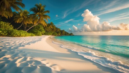 Beautiful seaside beach on a tropical paradise island