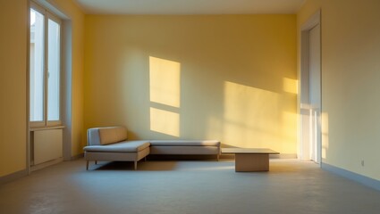 Vacant space featuring a yellow-painted wall.