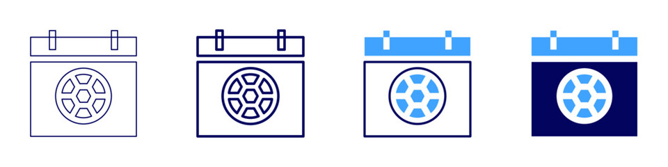 Goal tracker icon in 4 different styles. Thin Line, Line, Bold Line, Duotone. Duotone style. Editable stroke