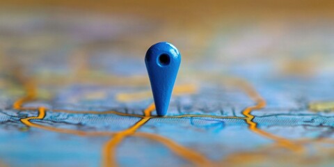 Marker placed on a map indicating a specific location with detailed geographical information