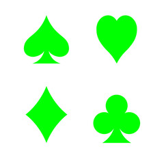 Green Playing Card Suit Symbols on Black Background – Casino & Poker Theme