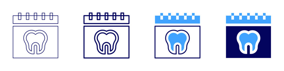 Project planner icon in 4 different styles. Thin Line, Line, Bold Line, Duotone. Duotone style. Editable stroke