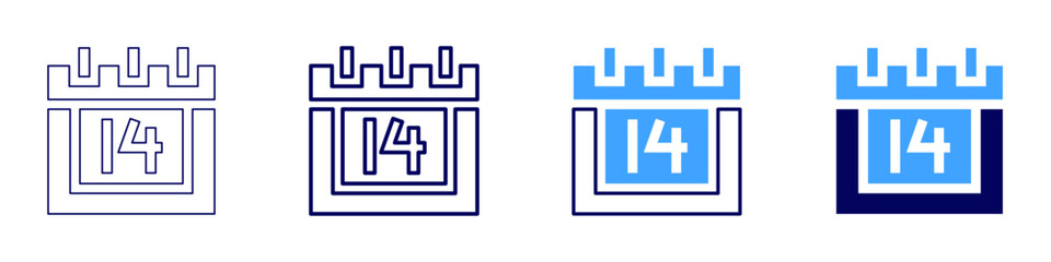 Fototapeta premium School planner icon in 4 different styles. Thin Line, Line, Bold Line, Duotone. Duotone style. Editable stroke