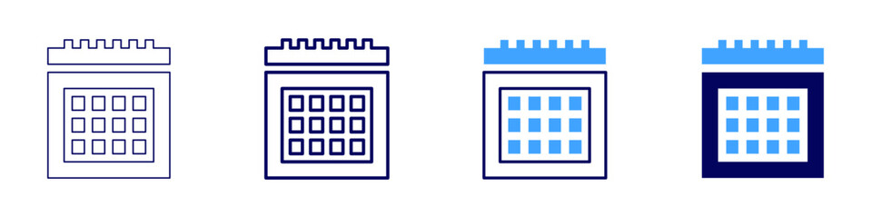 Study planner icon in 4 different styles. Thin Line, Line, Bold Line, Duotone. Duotone style. Editable stroke