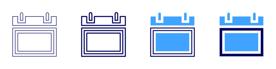 Team calendar icon in 4 different styles. Thin Line, Line, Bold Line, Duotone. Duotone style. Editable stroke