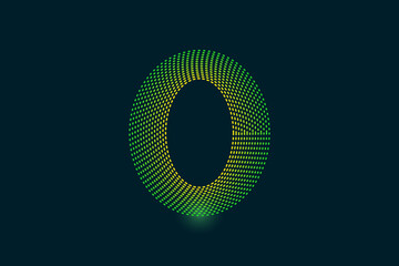 Creative style Number zero (0) abstract vector illustration isolated on dark background - EPS 10