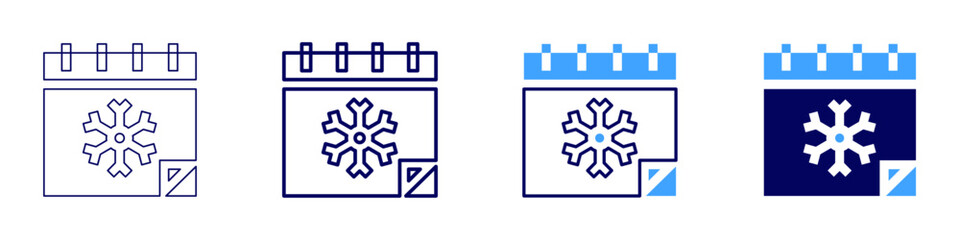 Obraz premium Vacation planner icon in 4 different styles. Thin Line, Line, Bold Line, Duotone. Duotone style. Editable stroke