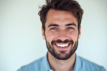 Obraz premium man with a beard smiles at the camera