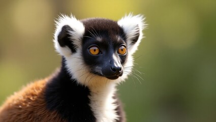 Obraz premium Hybrid of a Black Lemur (Eulemur macaco) and a Crowned Lemur (Eulemur coronatus), Madagascar, Africa