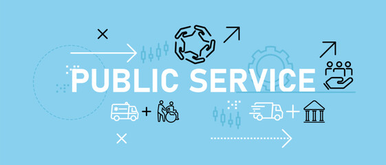 Public service conceptual help call support center emergency ambulance transportation shipping delivery service law justice government administration policy social communication icon concept design