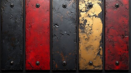 Textured Metal Panels Rich Deep Colors Dramatic Lighting. AI Generated