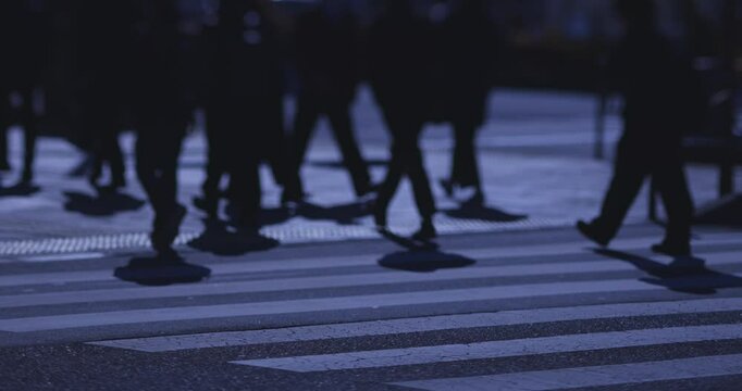 Walking people at the city street in Tokyo