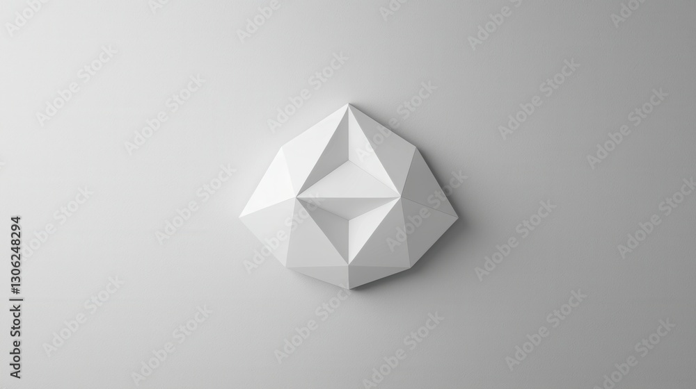 Poster abstract geometric shape with clean lines on neutral background