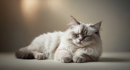 a charming ragdoll cat resting peacefully