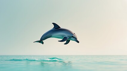 Fototapeta premium Dolphin leaping in the Indian Ocean, Kenya, Africa.