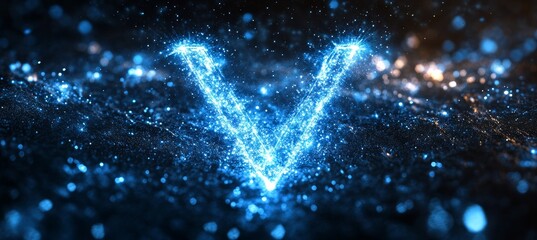 Lighting letter V symbol. Alphabet word sign symbol. For business and commerce sign. Generative AI technology.	
