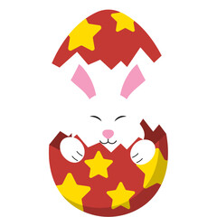 Cute Easter Bunny in Eggshell