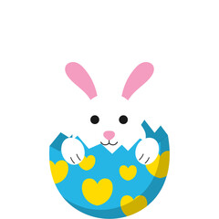 Cute Easter Bunny in Eggshell