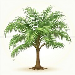Fototapeta premium Tropical palm tree illustration, isolated white background