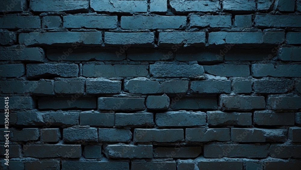 Poster textured wall of dark bricks, an abstract backdrop pattern. the aged, smooth concrete grid within th