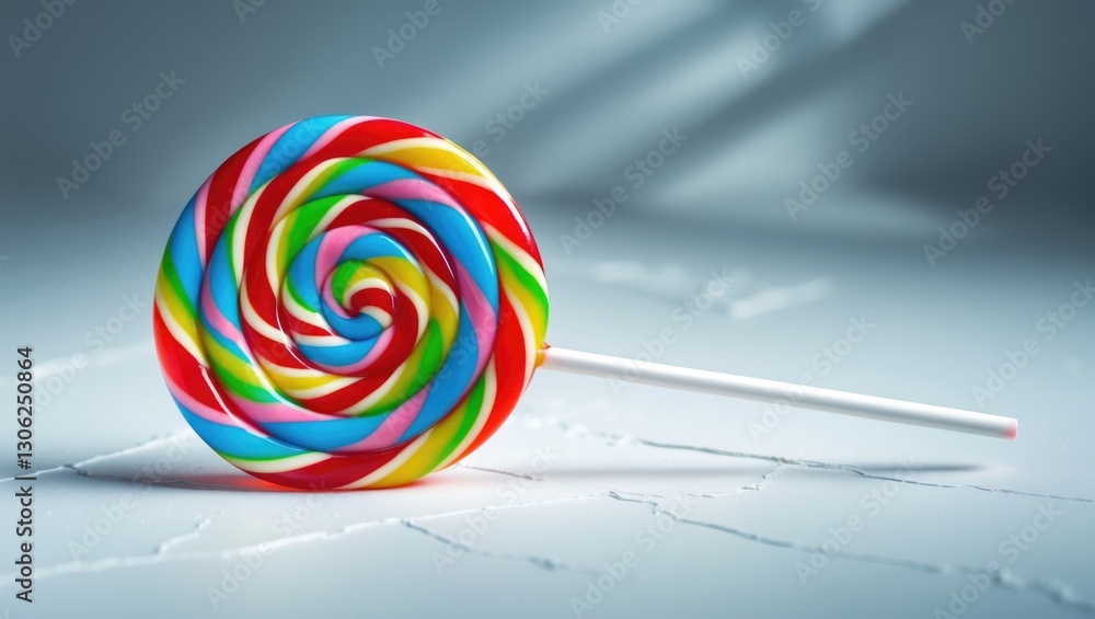 Poster vibrant and delicious lollipop set against a white backdrop with a clipping path.