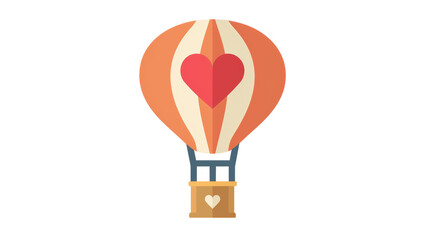 Heart Hot Air Balloon Love Flight Icon.