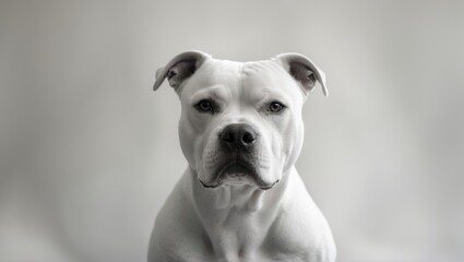 Obraz premium Gray and white pit bull