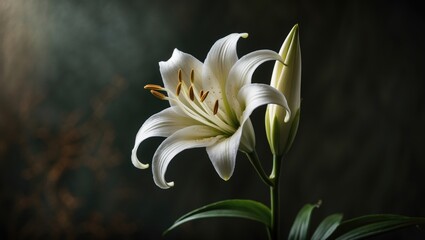 Obraz premium Lily Torch in White (Kniphofia) Ice Queen. Family Asphodelaceae.