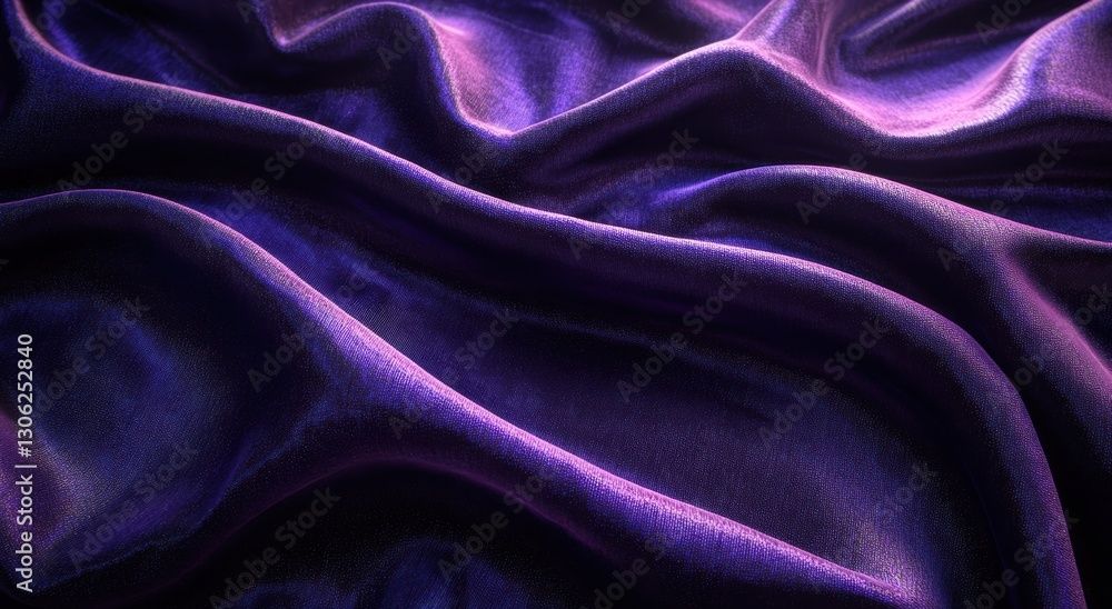 Aufkleber luxurious deep purple satin fabric with soft folds and gentle waves creating an elegant texture and 