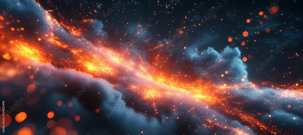 Wall mural big bang space clouds. time dilation. science space galaxy astronomy. generative ai technology.