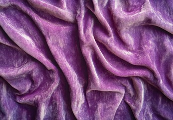 Luxurious Deep Purple Velvet Fabric Draped Elegantly, Rich Textures and Softness Emphasizing Opulence and Sophistication for Interior Design Projects